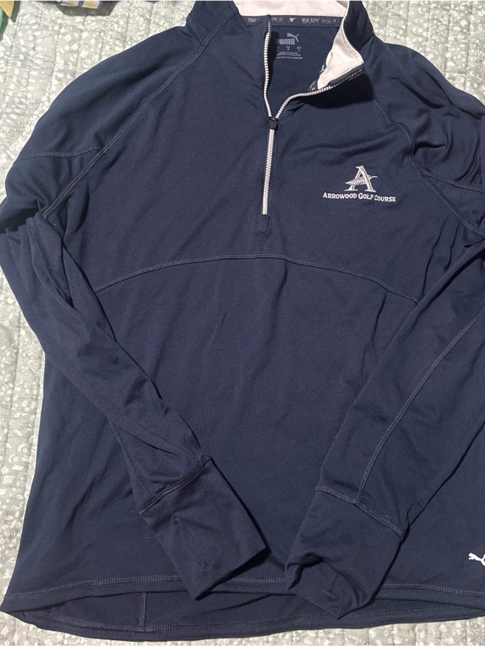 Puma Navy Half-Zip Pullover with Arrowood Golf Course Logo